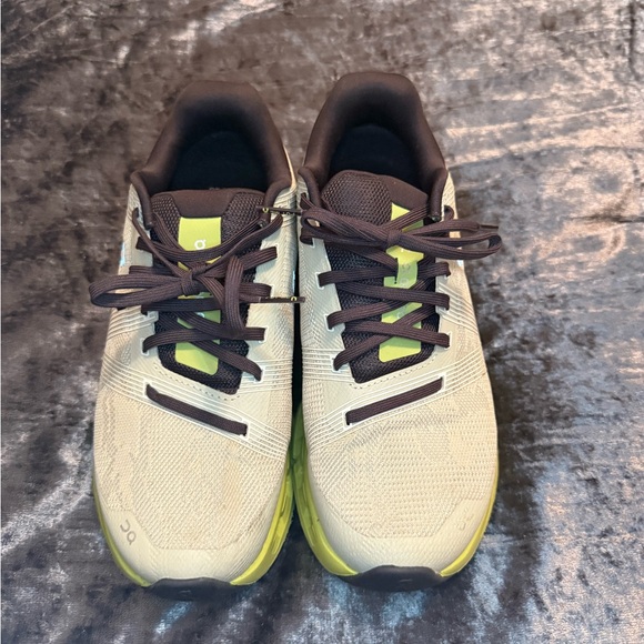 On Running Cream and Lime Sneakers - Picture 3 of 11